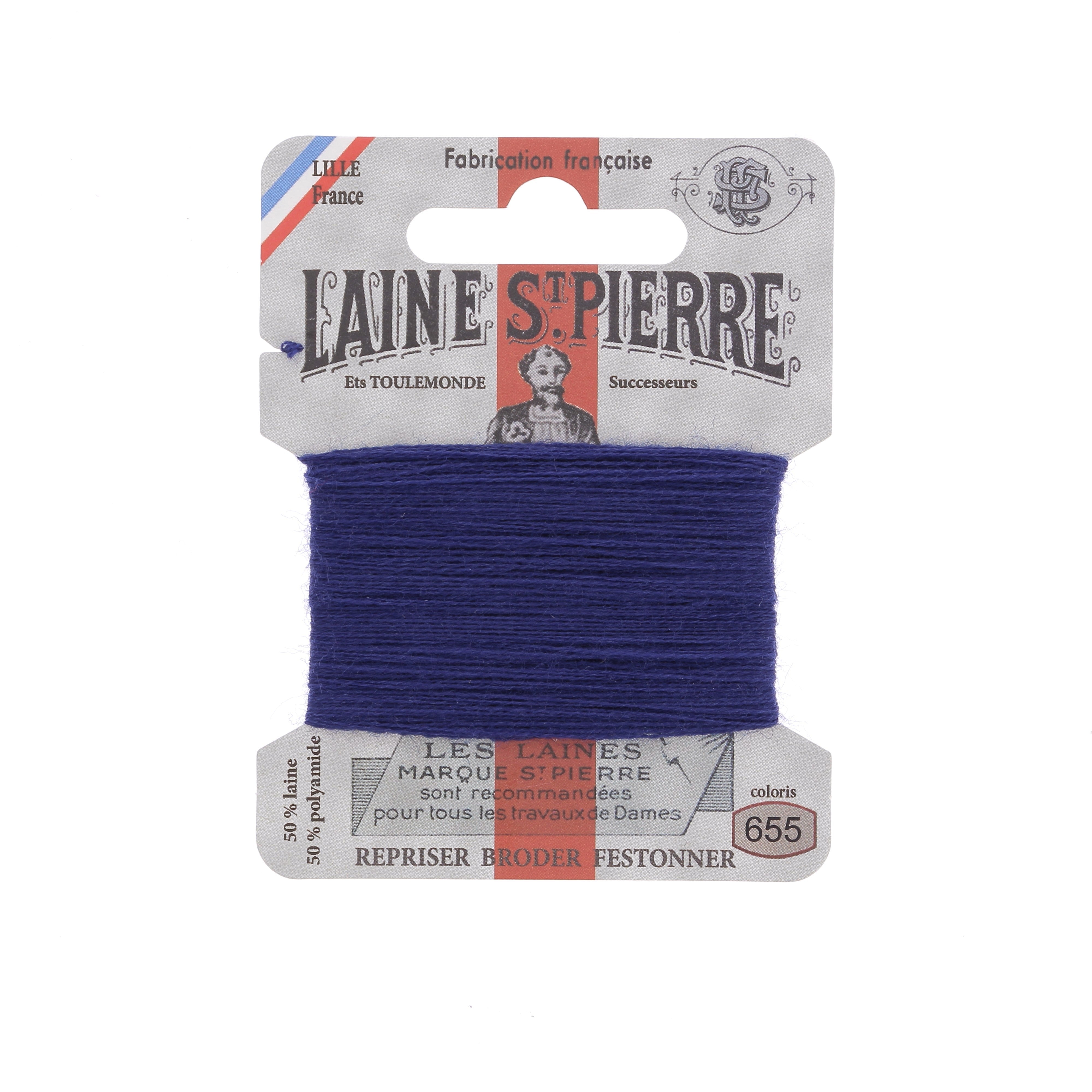 Laine St Pierre Fils Fil à broder laine Collection 1847 bleu