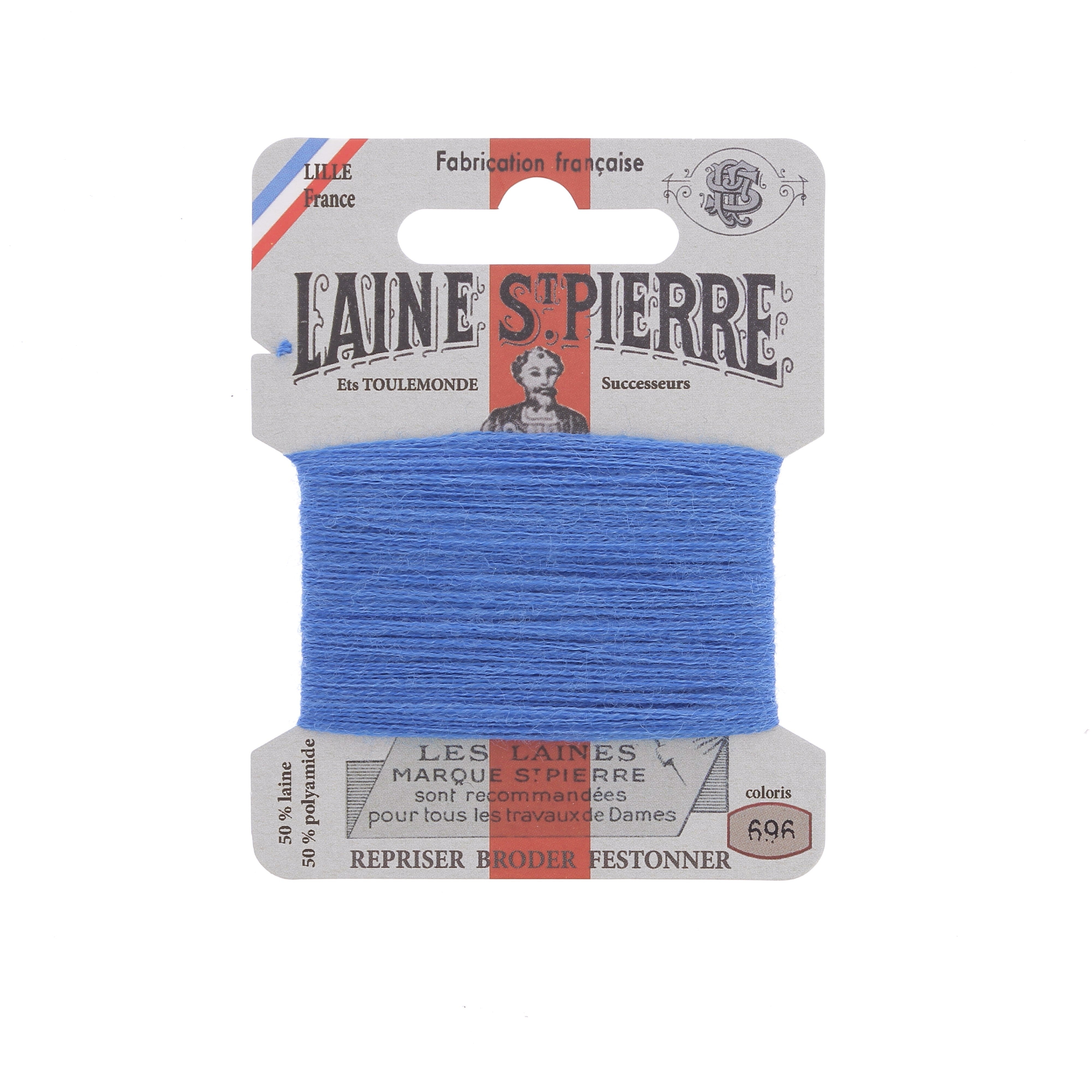 Laine St Pierre Fils Fil à broder laine Collection 1847 bleu