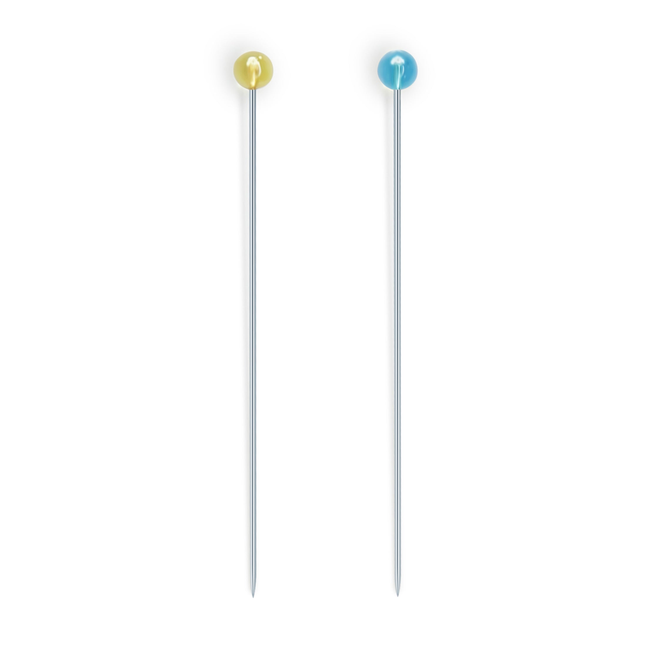 Dritz Crystal épingles tête verre bleu jaune 100 pc