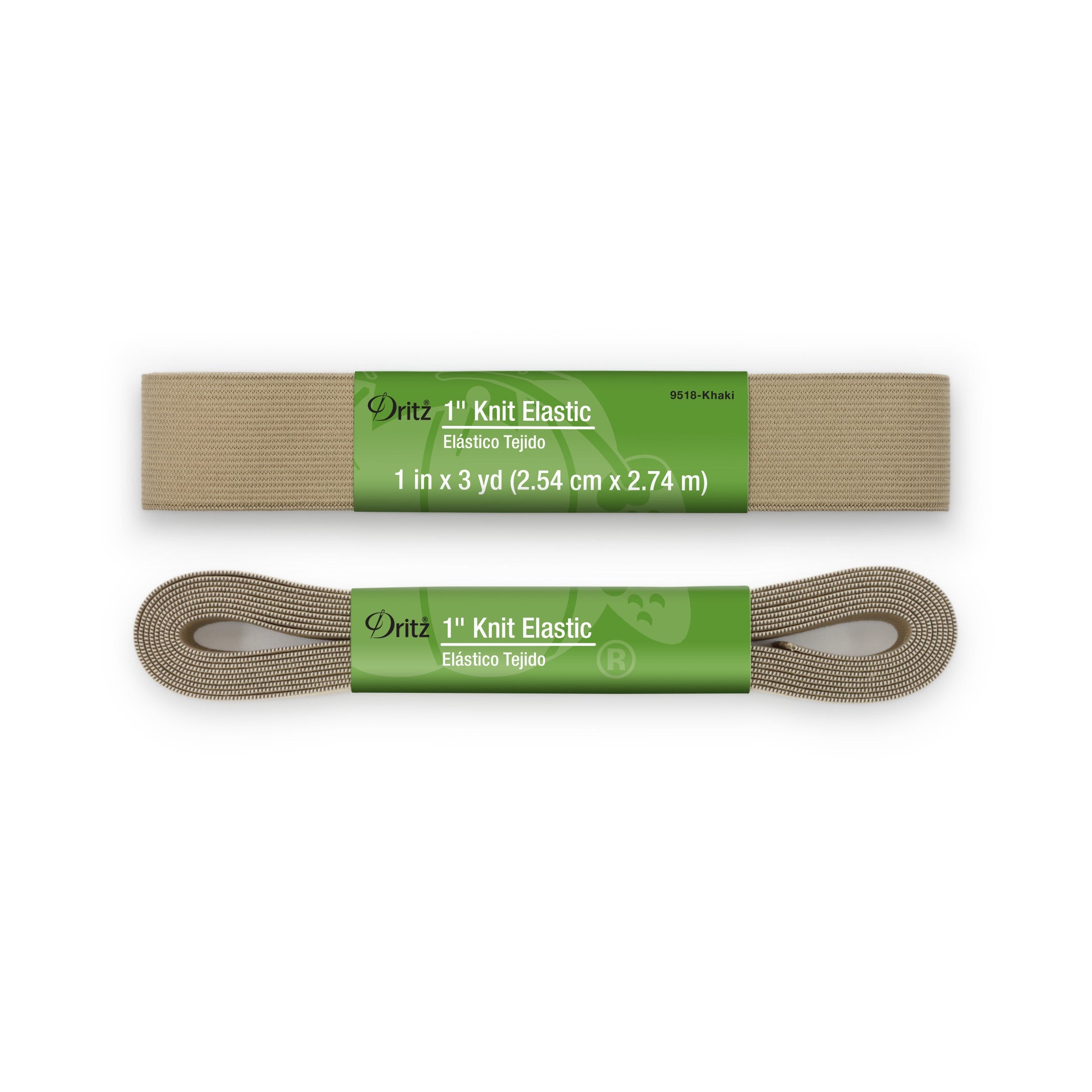 Dritz élastique tricot kaki 25 mm x 2,7 m taille maillot