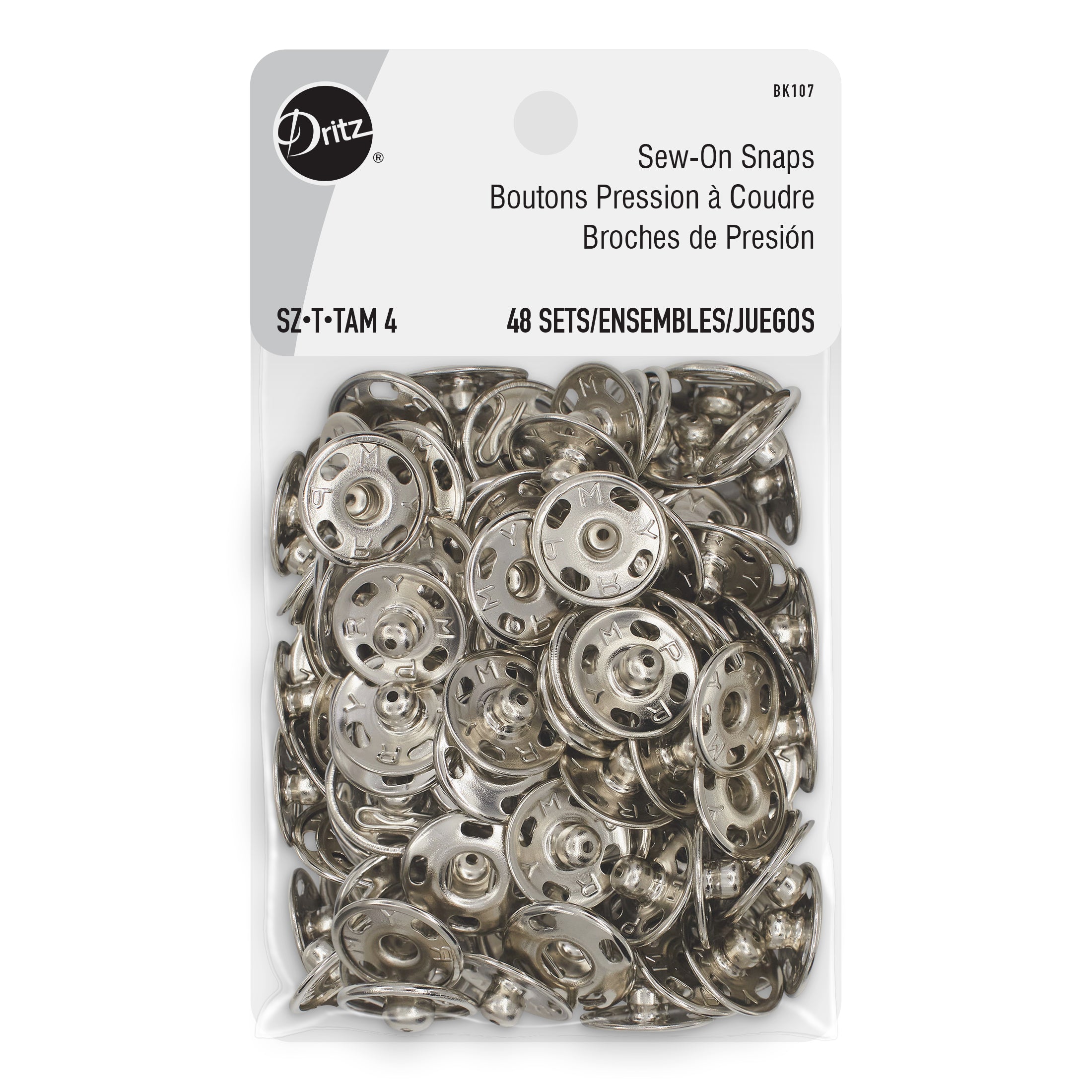 Dritz Fasteners & Closures boutons pression à coudre 16mm 48 jeux