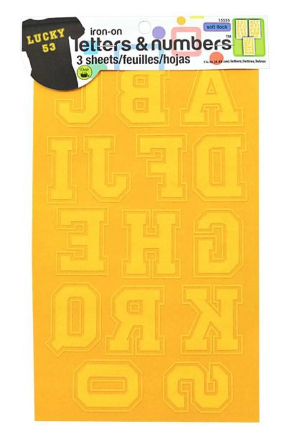 Dritz Lettres Thermocollantes Flock Jaune 3 Feuilles