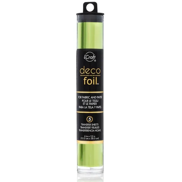HeatnBond Deco Foil Transfer Foils feuille Lime Satin 5 feuilles