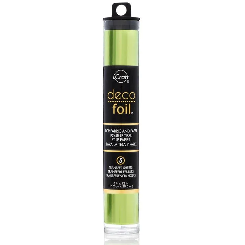 HeatnBond Deco Foil Transfer Foils feuille Lime Satin 5 feuilles