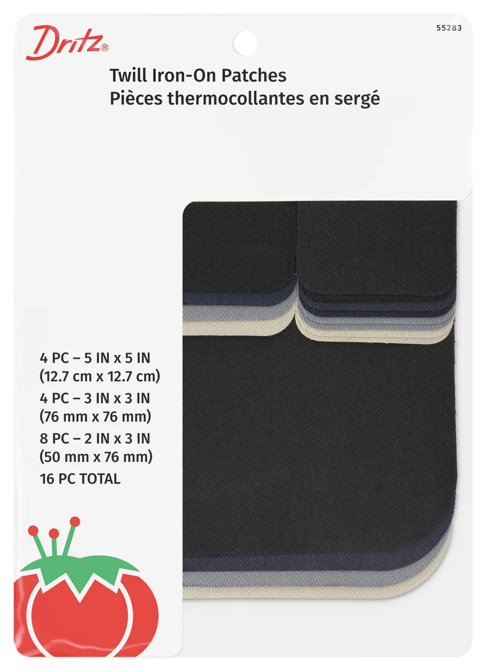 Dritz Patchs Sergé Thermocollants Assortis 16 Pièces Coton