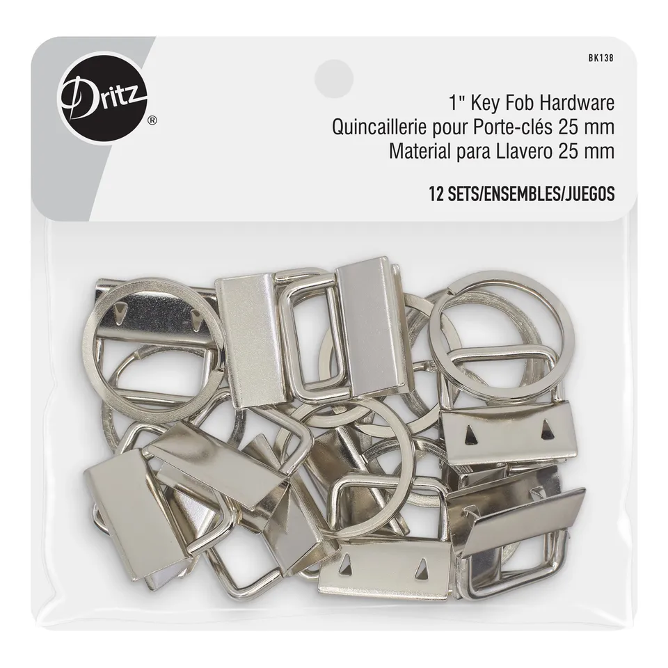 Dritz Fasteners Fermoirs Porte-Clés 25 mm Nickel 12 Sets