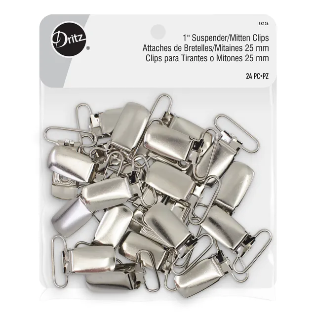 Dritz BK136 clips bretelles nickel 1 pouce 24 pcs