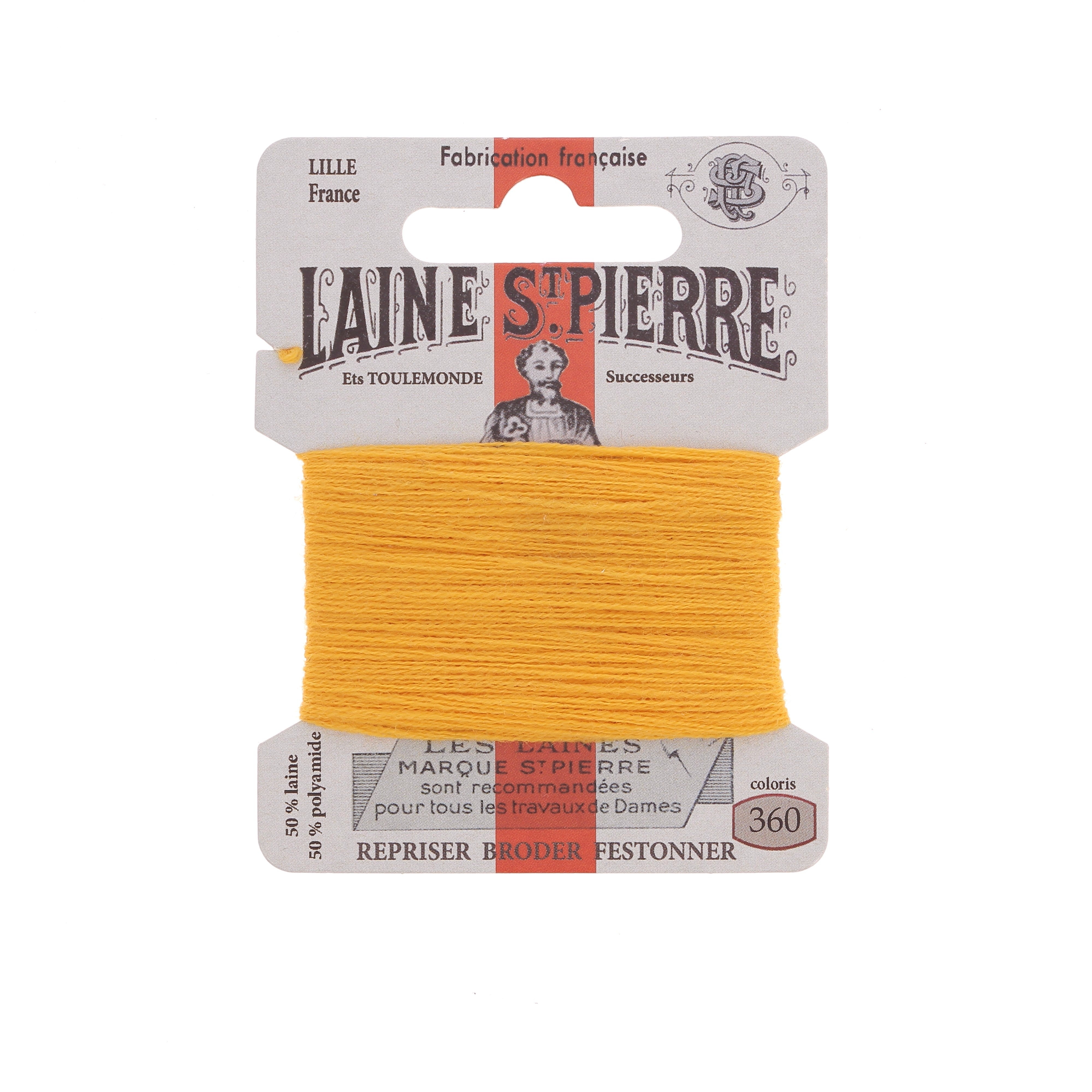 Bohin Laine St Pierre fil broder laine orge 322 jaune