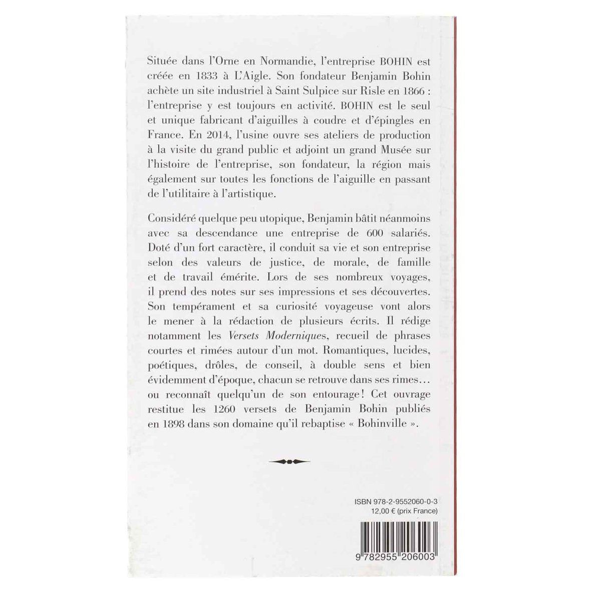 Bohin Versets moderniques livre recueil 1260 versets