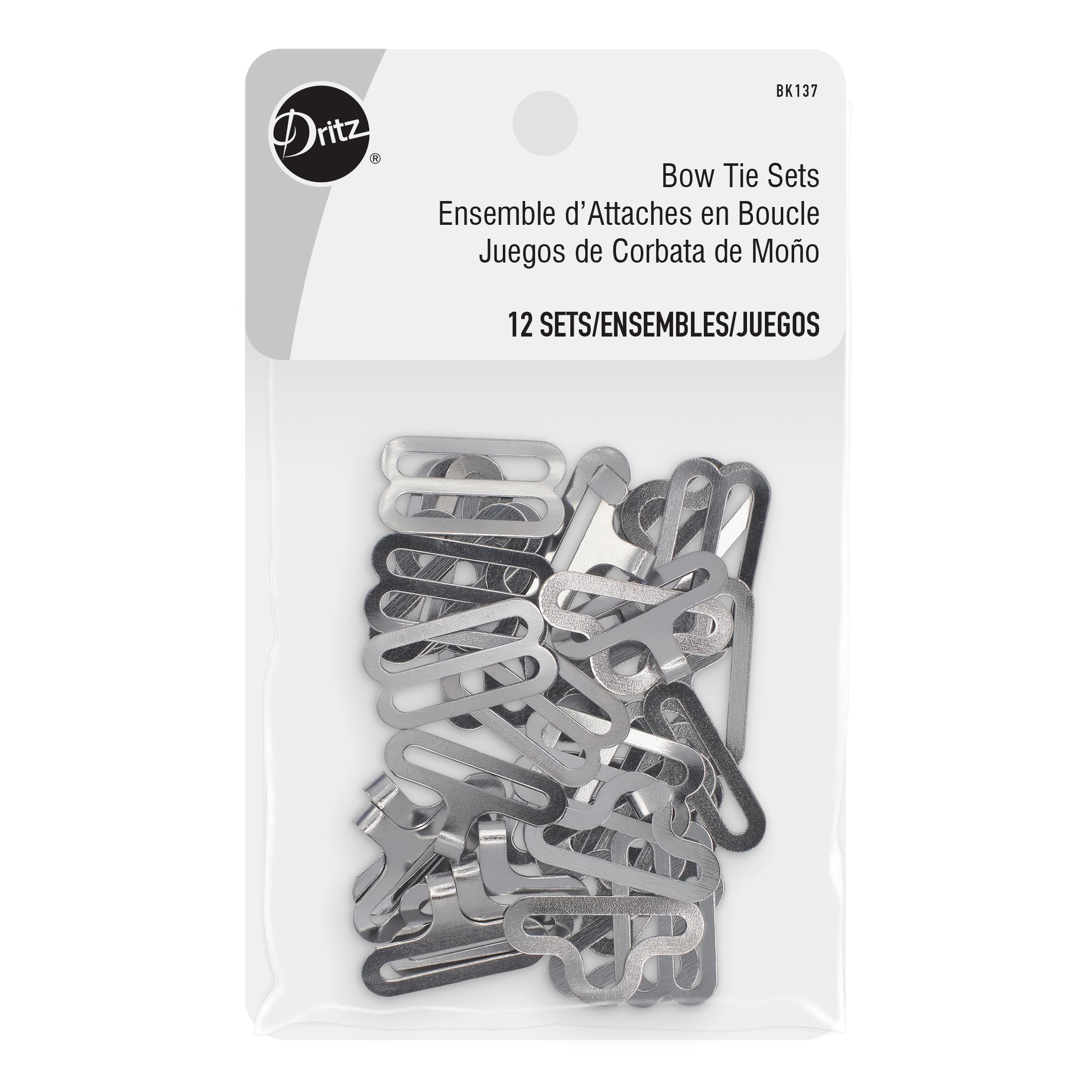 Dritz BK137 attaches nœud papillon couture nickel lot 12
