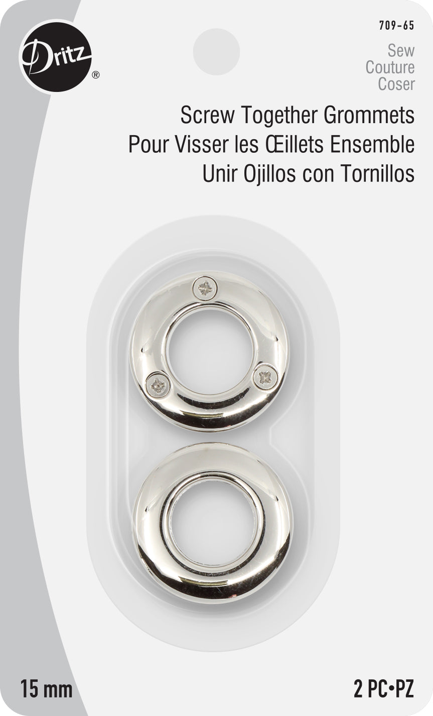 Dritz 709-65 œillets à vis nickel 2 pcs