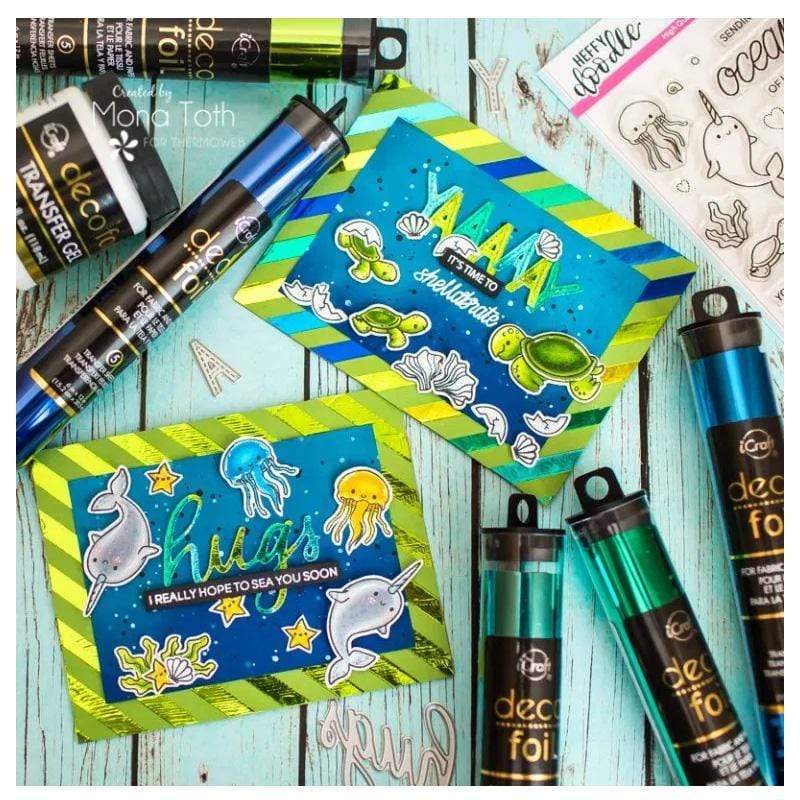 Deco Foil Transfer Sheets Spring Green foil transfert x5