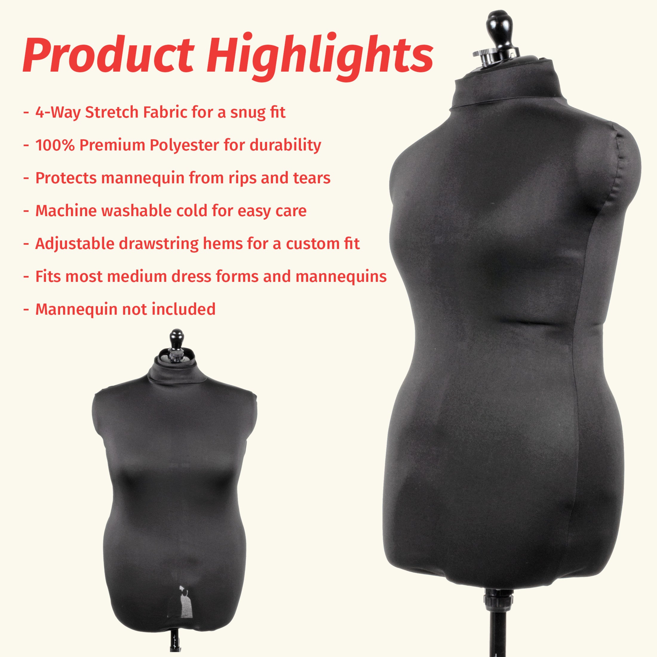 Dritz Dress Forms Housse Mannequin Polyester taille S