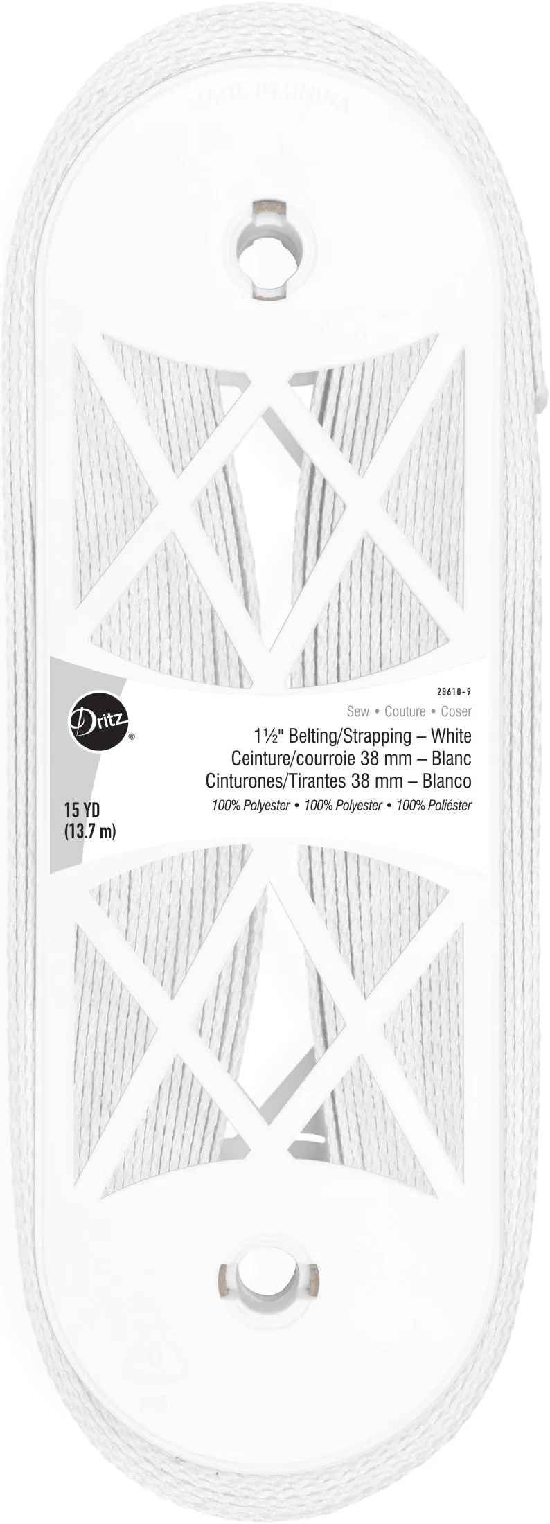 Dritz sangle polyester noire 38 mm 13,7 m