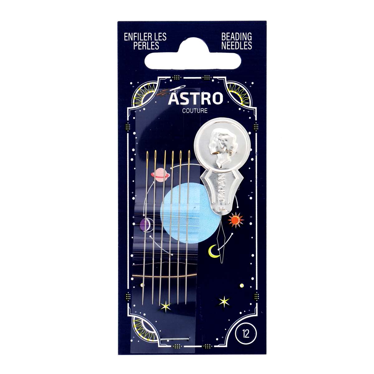Bohin Astro Couture aiguilles à perles taille 12 + enfile-aiguille