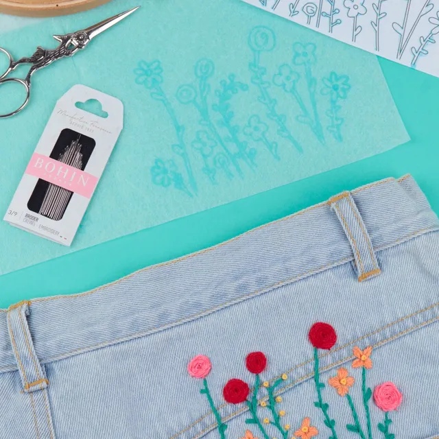 Bohin papier transfert textile kit 3 feuilles + feutre