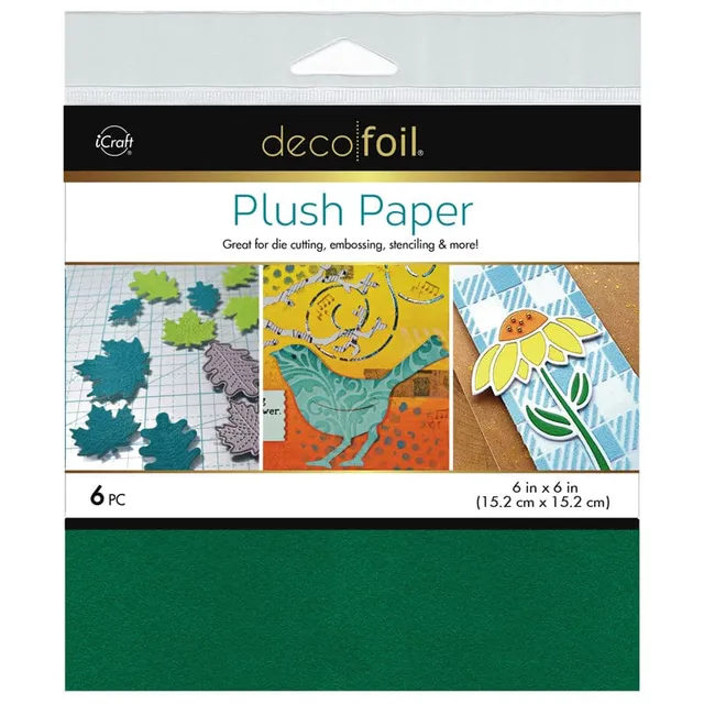 HeatnBond Deco Foil Plush papier flock vert émeraude 15x15 cm 6 feuilles