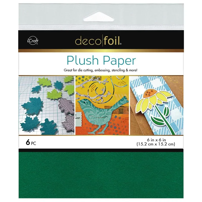 HeatnBond Deco Foil Plush papier flock vert émeraude 15x15 cm 6 feuilles