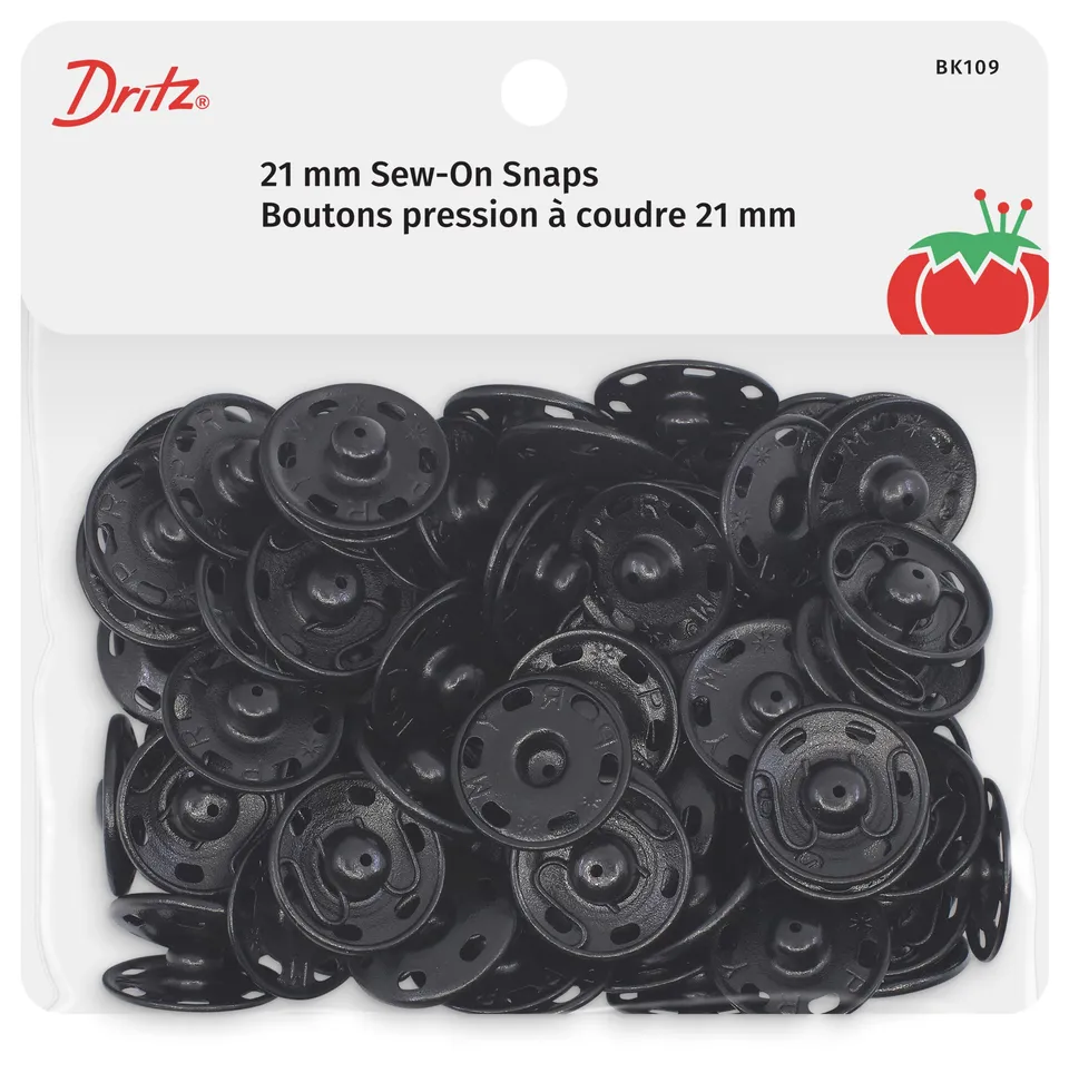Dritz BK109 pression à coudre noire taille 10 48 pcs
