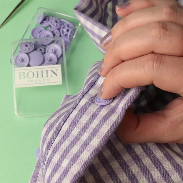 Bohin Pressions magiques bouton pression 9 mm mauve