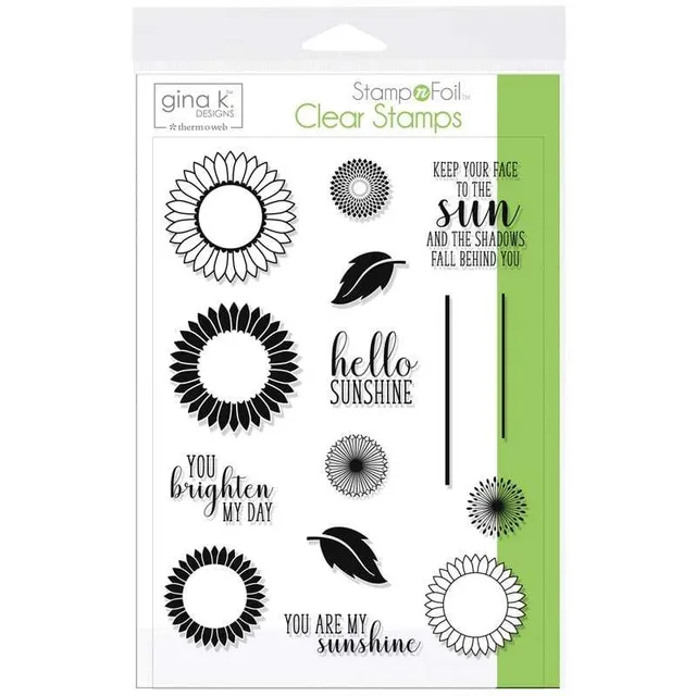 Gina K. Designs StampnFoil Tampon Graphic Sunflowers