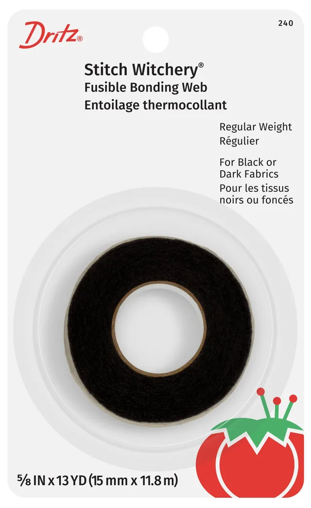 Dritz Stitch Witchery entoilage thermocollant noir 13 yd
