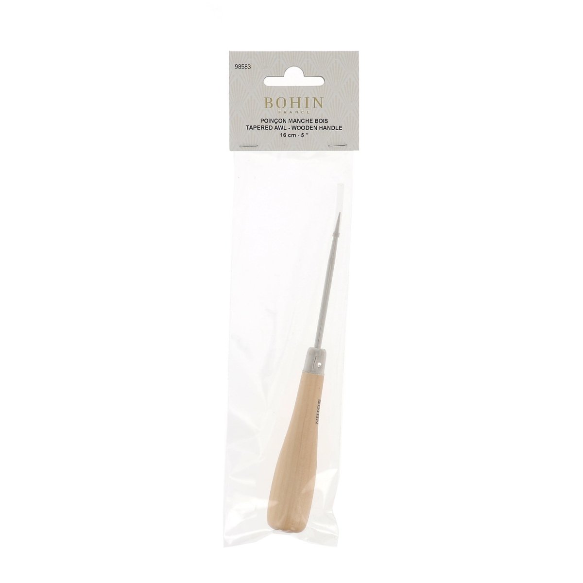 Bohin Poinçon manche bois 11 cm pour tissu et cuir