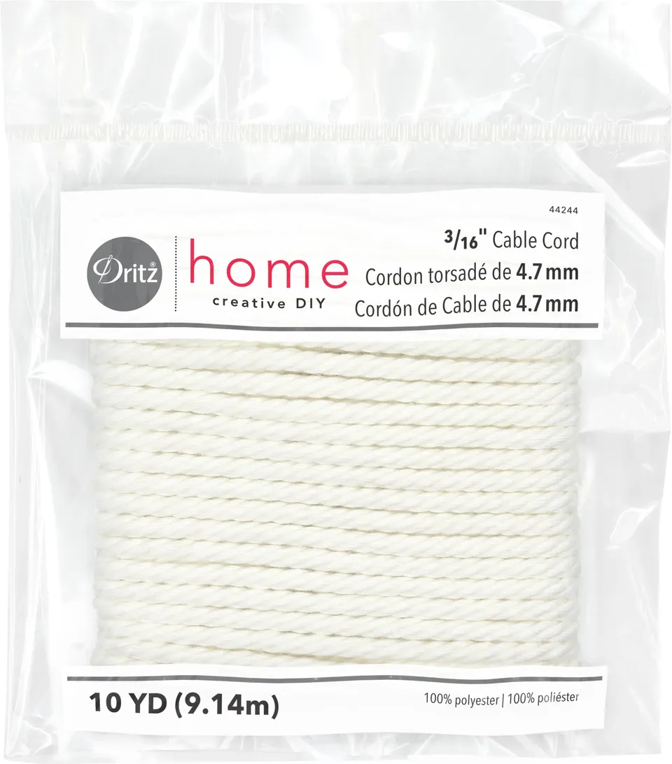 Dritz Elastics câble cordon blanc polyester 5 mm 10 yards