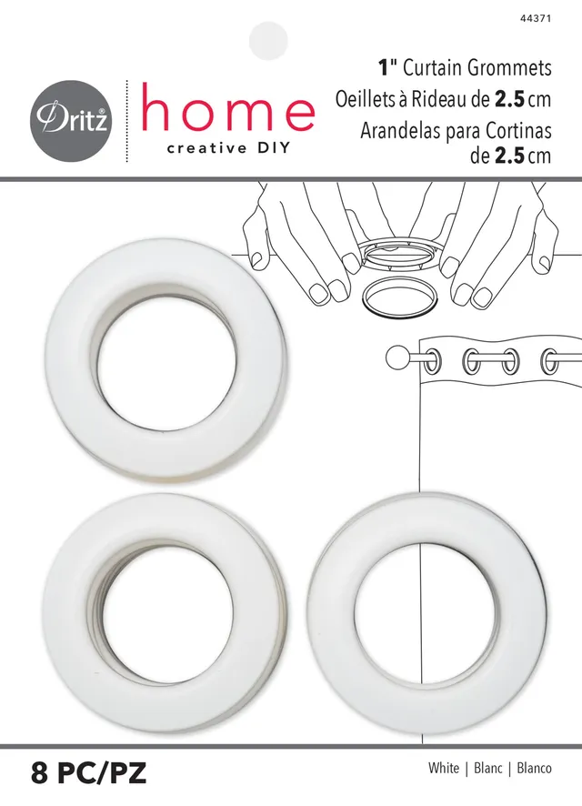 Dritz Fasteners œillets rideaux 25 mm 8 jeux nickel