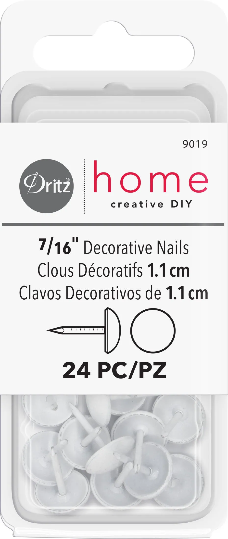 Dritz Lettering Clou tapissier lisse noir 7/16 24 pc