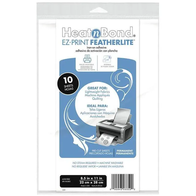 HeatnBond FeatherLite thermocollant imprimable 10 feuilles