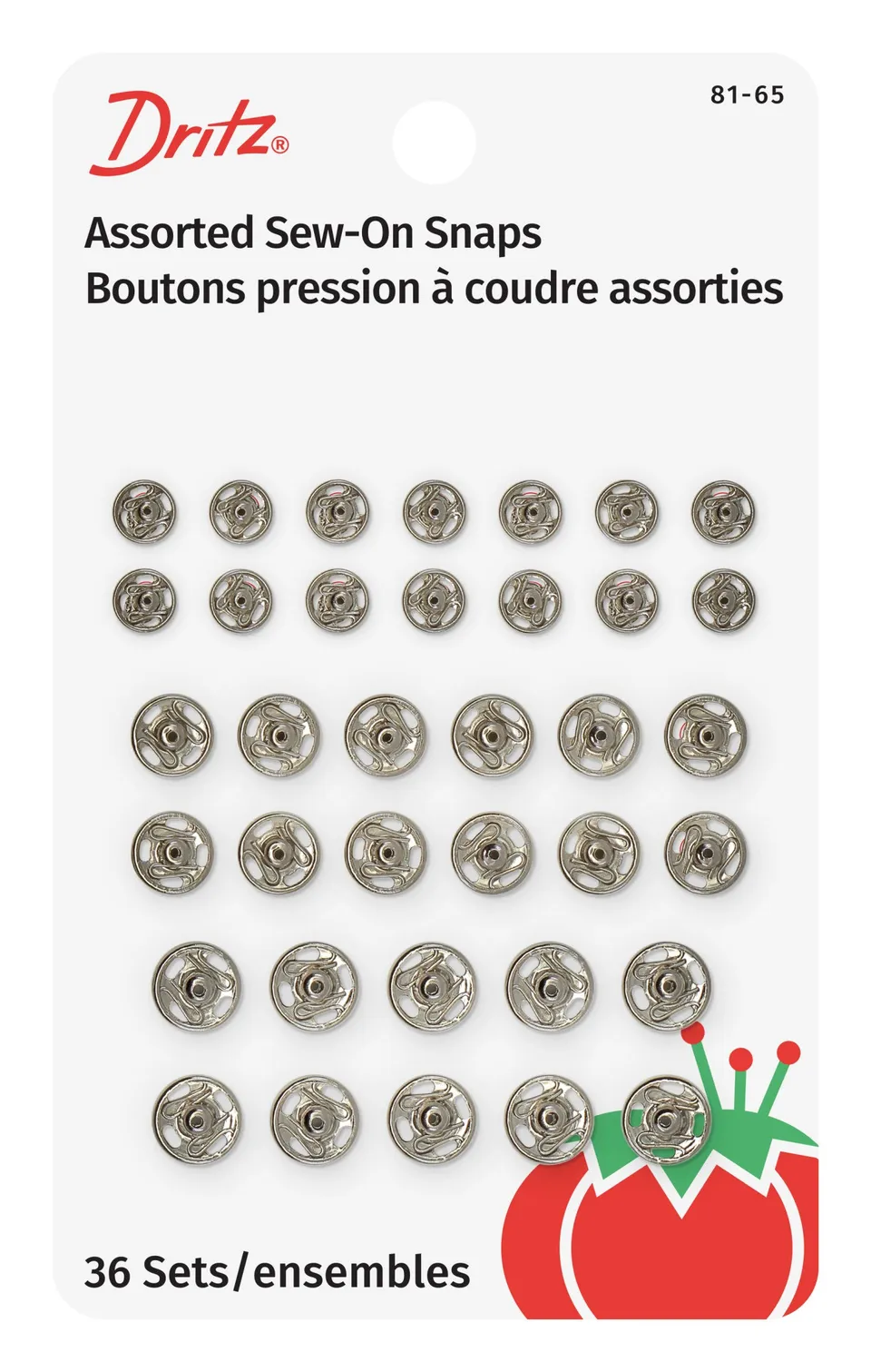 Dritz Fasteners & Closures pressions à coudre nickel 36