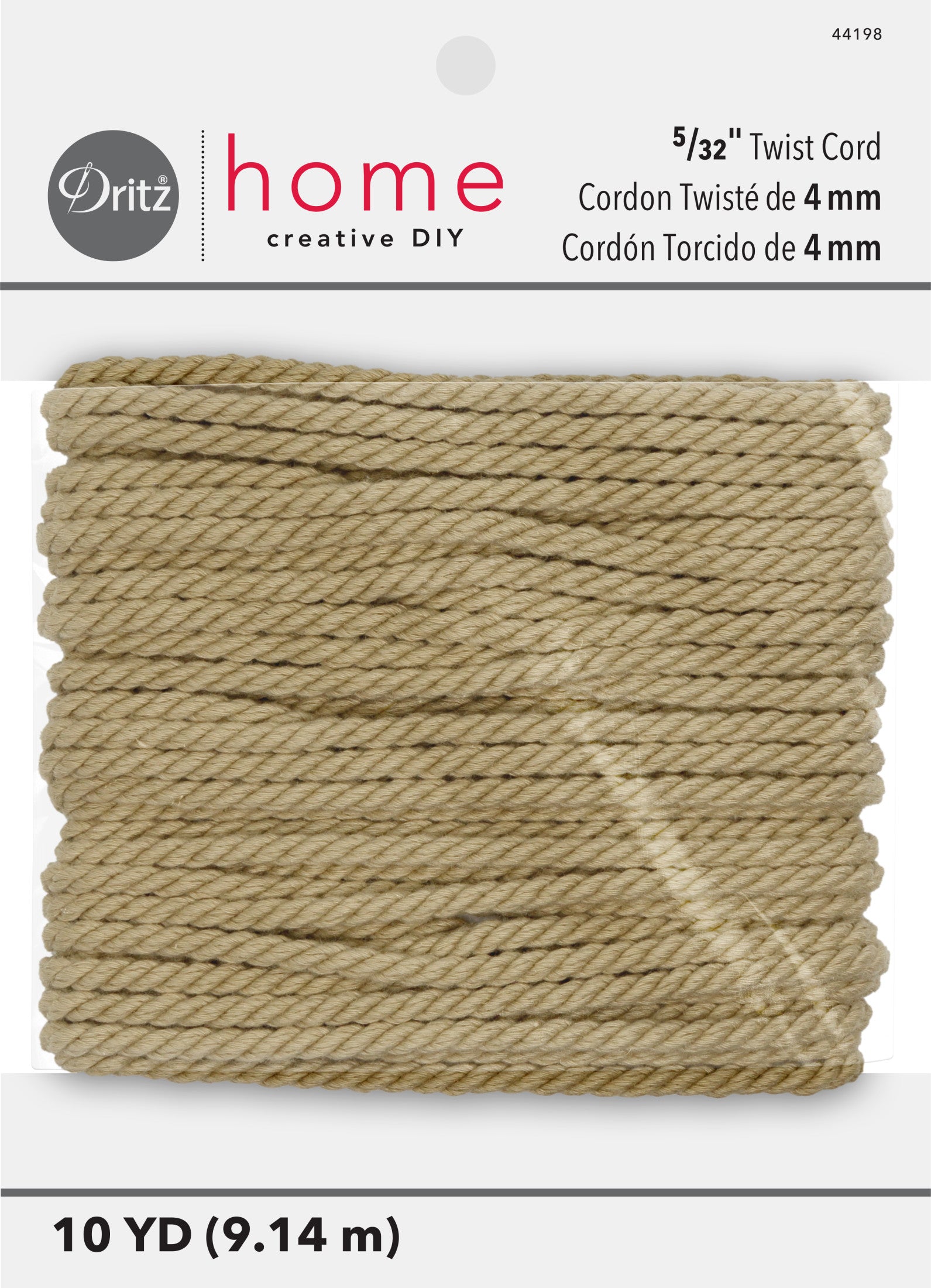 Dritz Cordon Torsadé Naturel 10 yds Passepoil Tissu