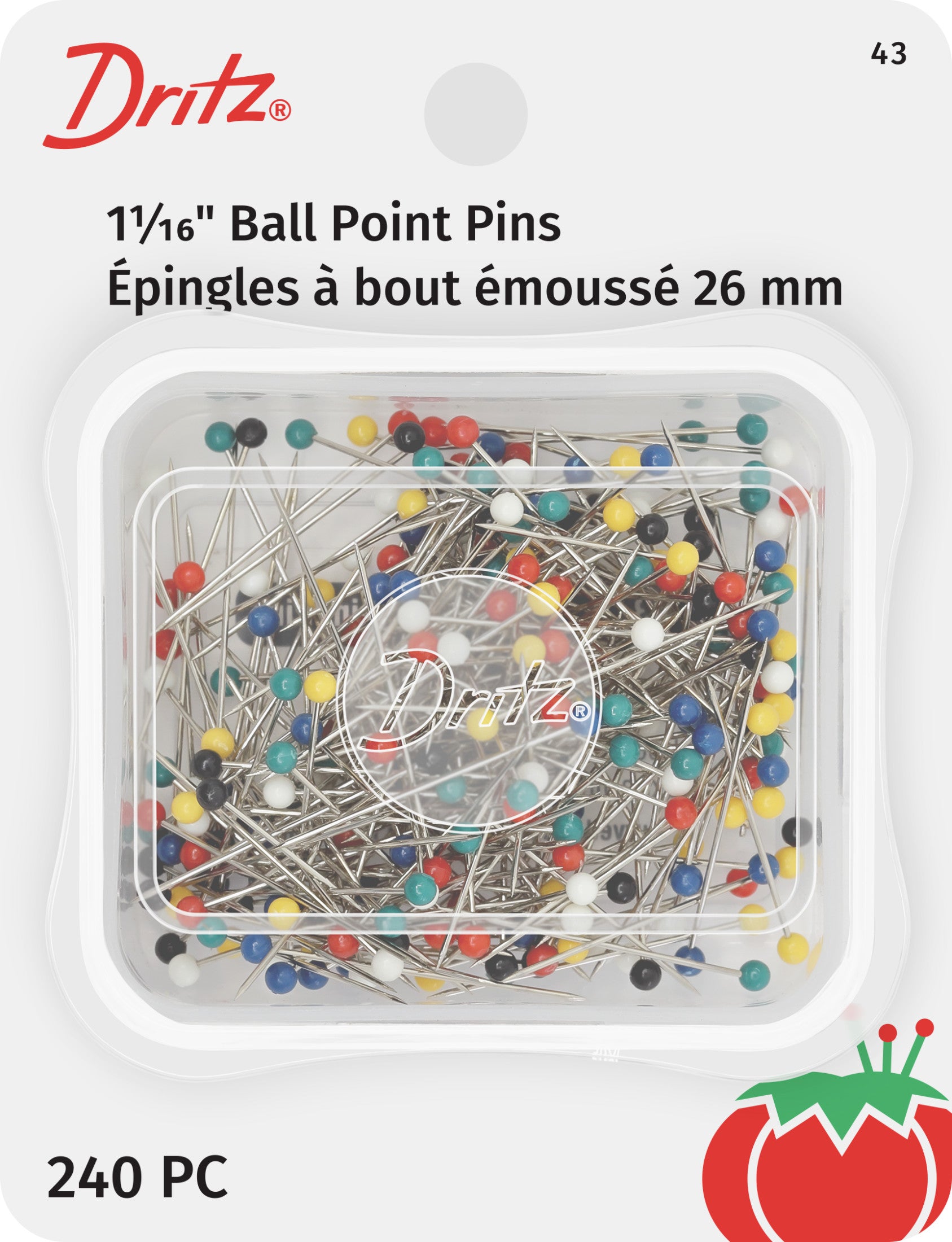 Dritz épingles boule 27 mm jersey assorties