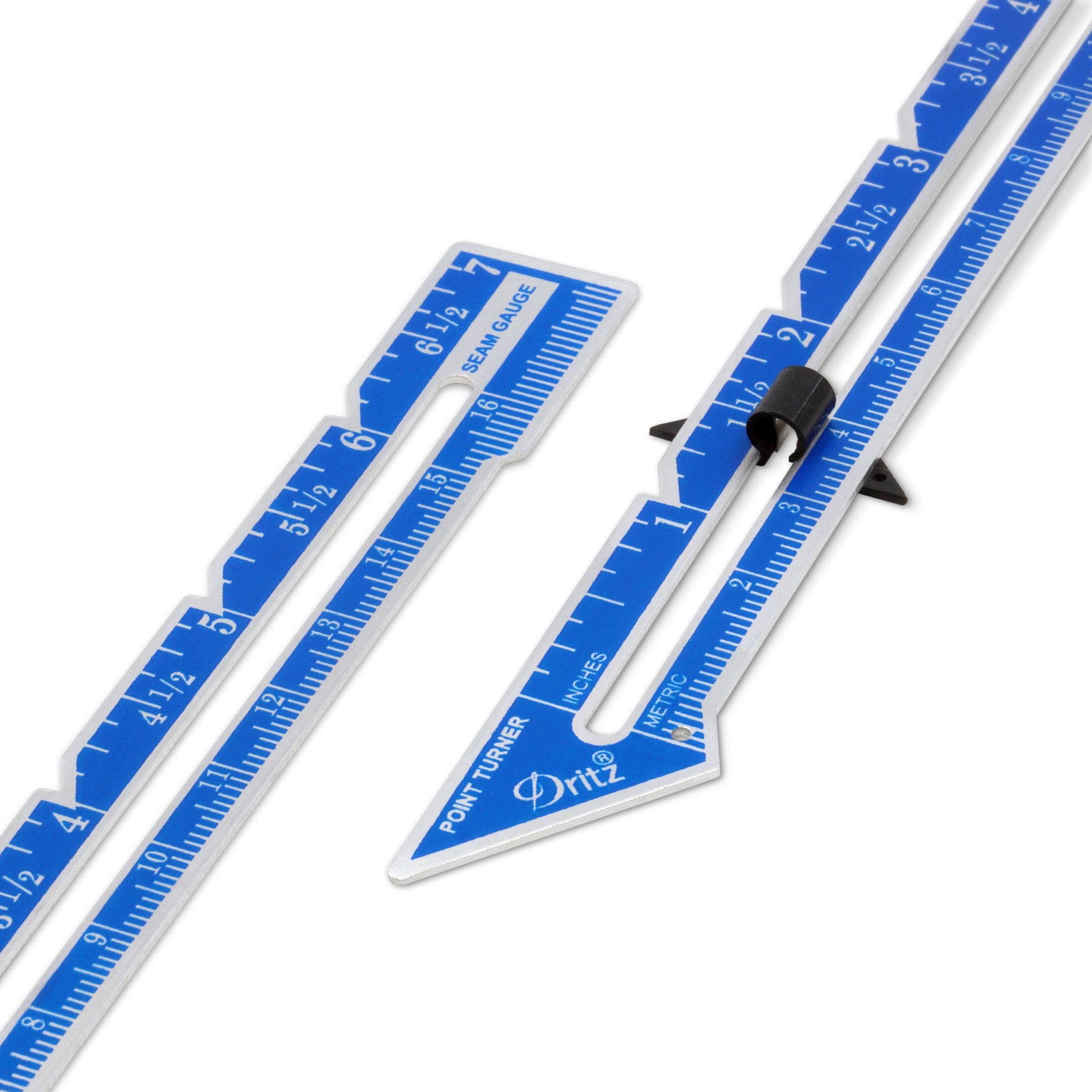 Dritz 658 Jauge couture métal 18 cm avec retourne-pointe