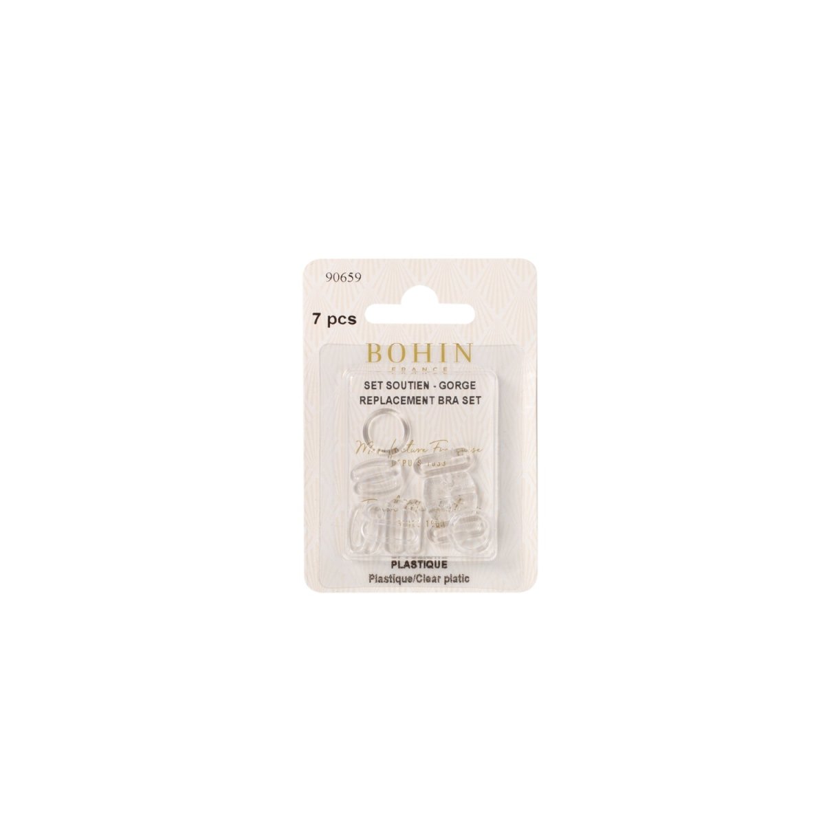 Bohin Kit soutien-gorge transparent 7 pièces réparation