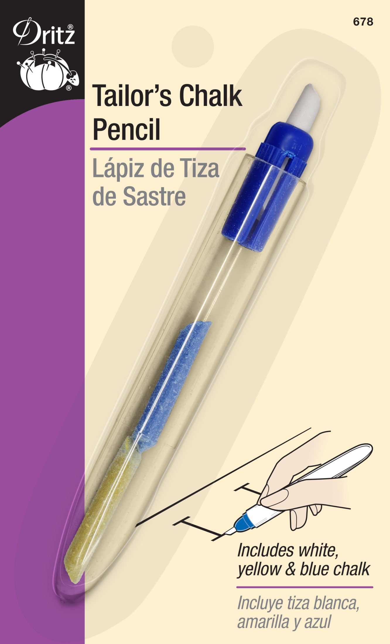 Dritz Marking Crayon Craie Tailleur 3 Recharges Tissu