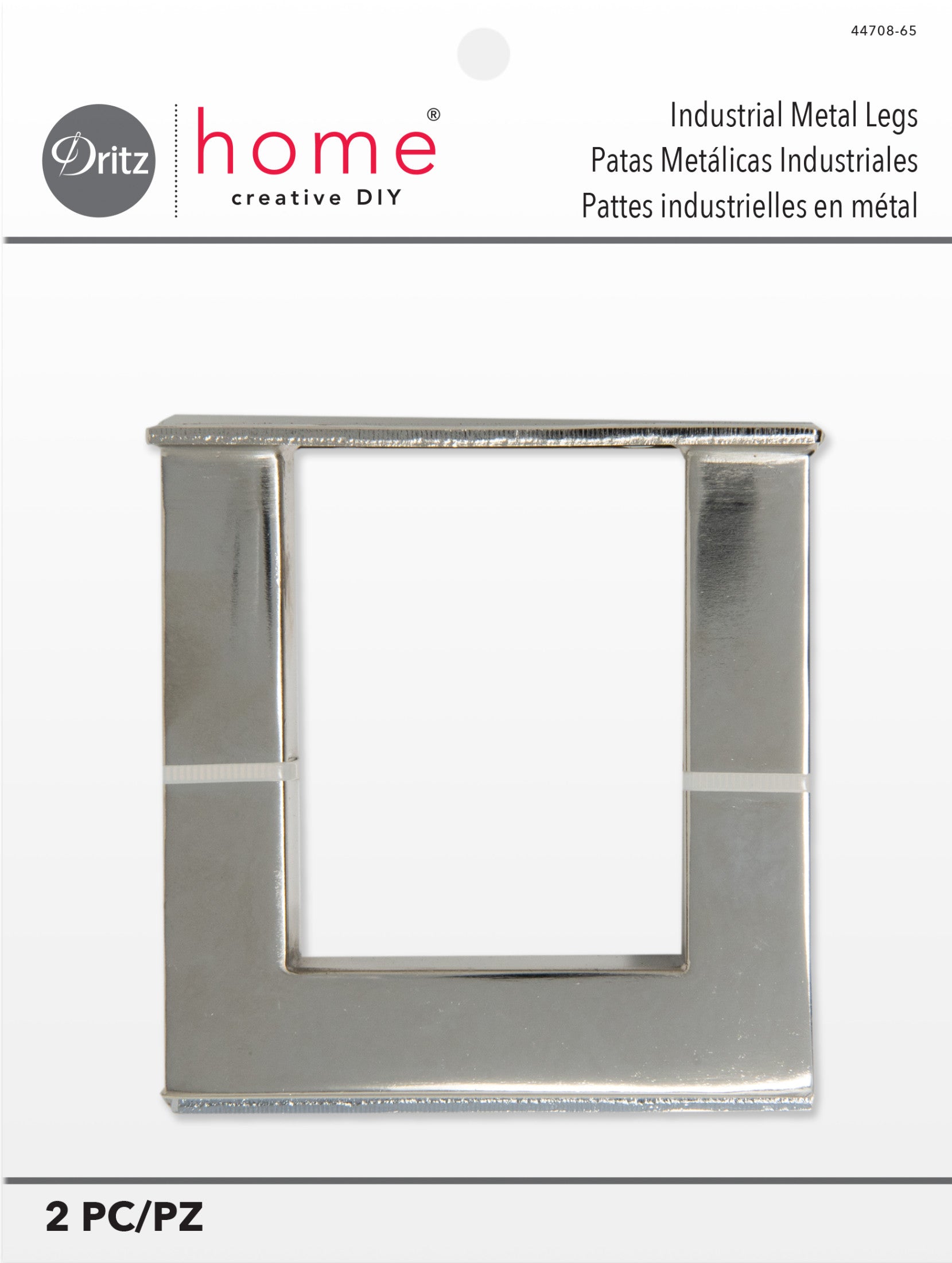 Dritz Pieds Meuble Métal Nickelés x2 Industriel