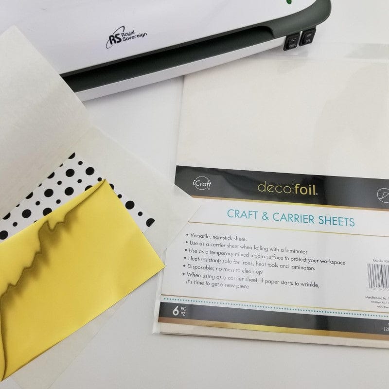 Deco Foil Craft & Carrier Sheets Feuilles Protection 6 Feuilles