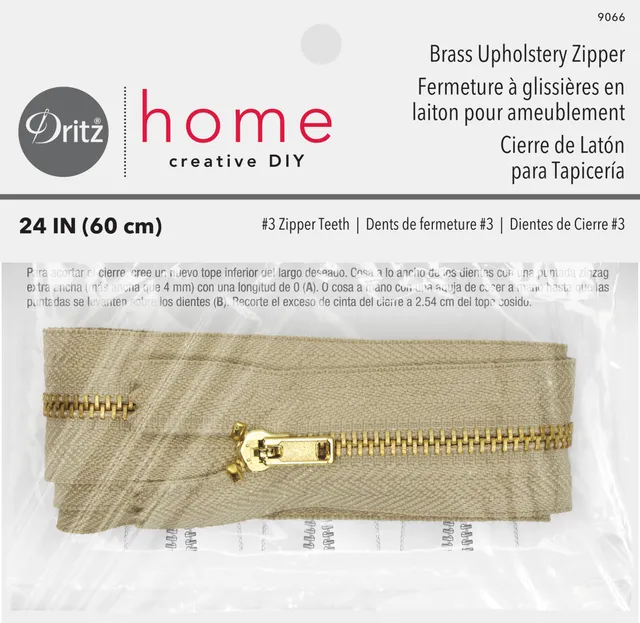 Dritz fermeture laiton beige 60,9 cm pour housse et coussin