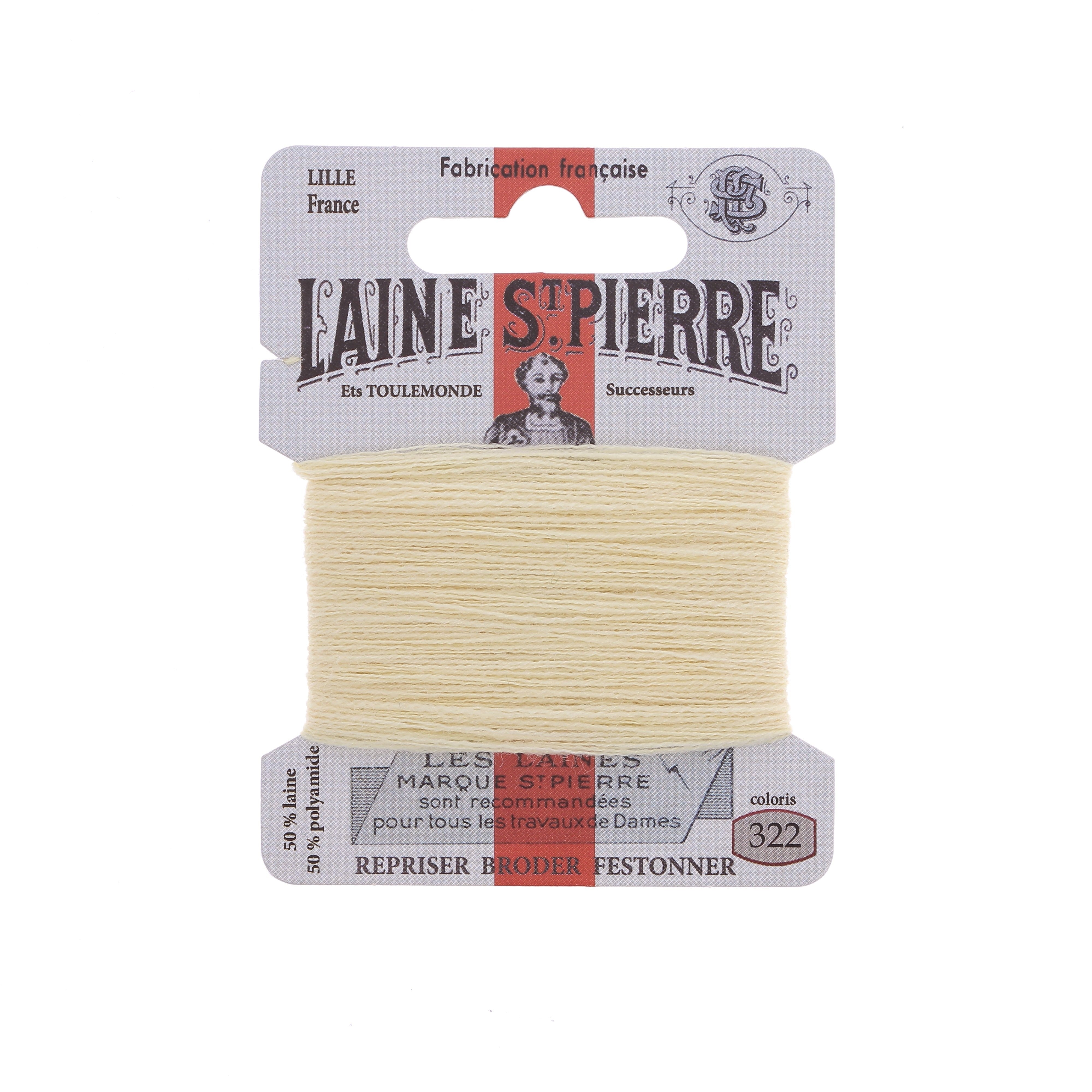 Bohin Laine St Pierre fil broder laine orge 322 jaune