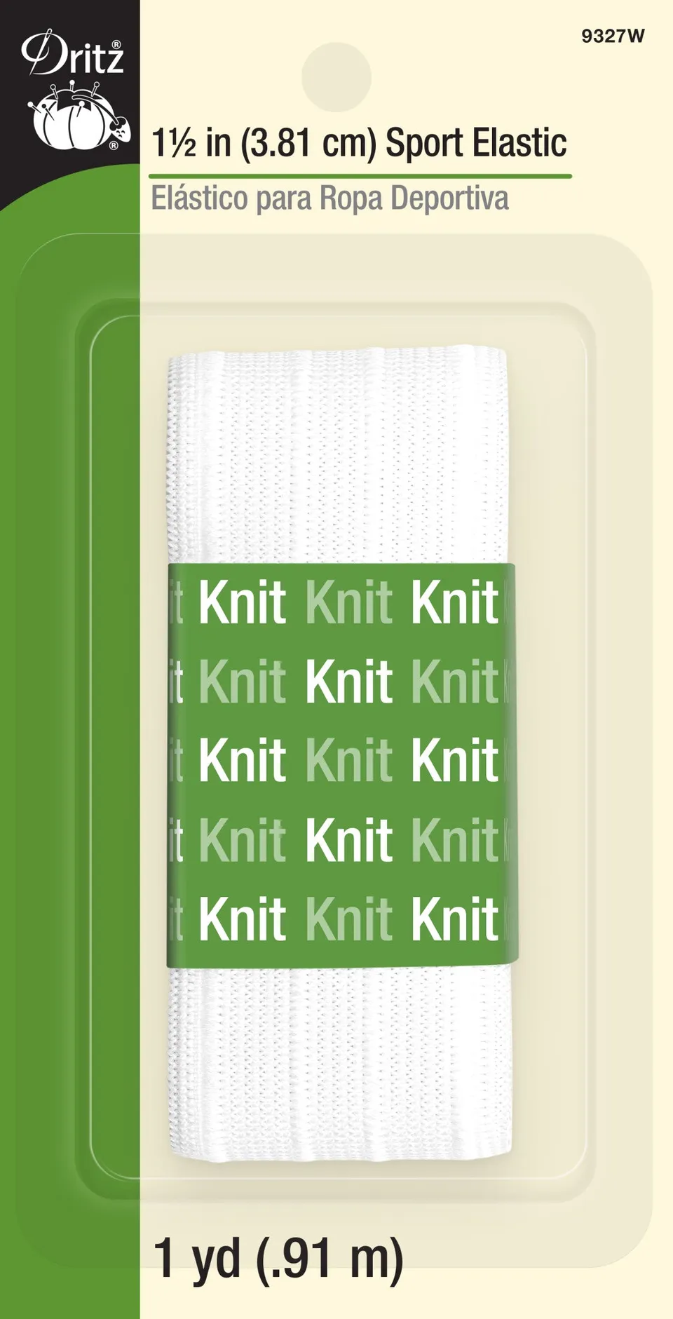 Dritz Sport 9327W élastique blanc 38 mm tricot