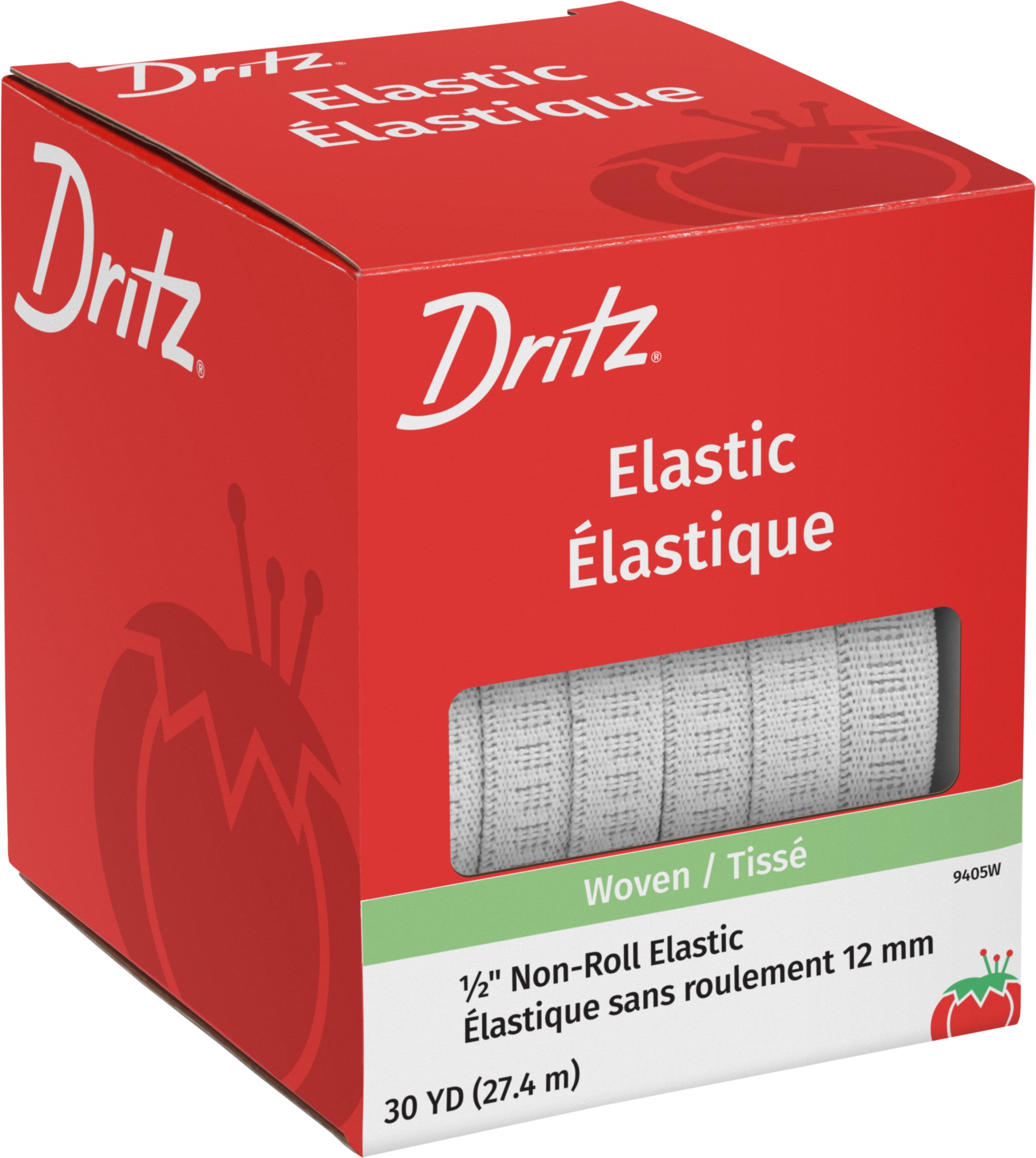 Dritz Elastics 9405W élastique blanc côtelé 12 mm