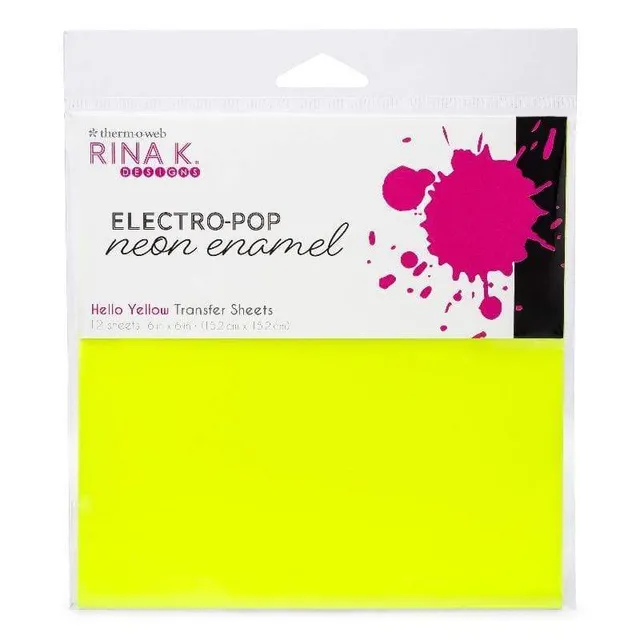 Rina K. Designs feuille transfert émail Hello Yellow 12 feuilles