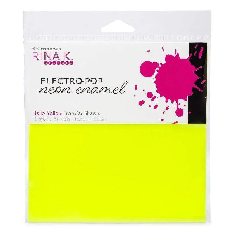 Rina K. Designs feuille transfert émail Hello Yellow 12 feuilles