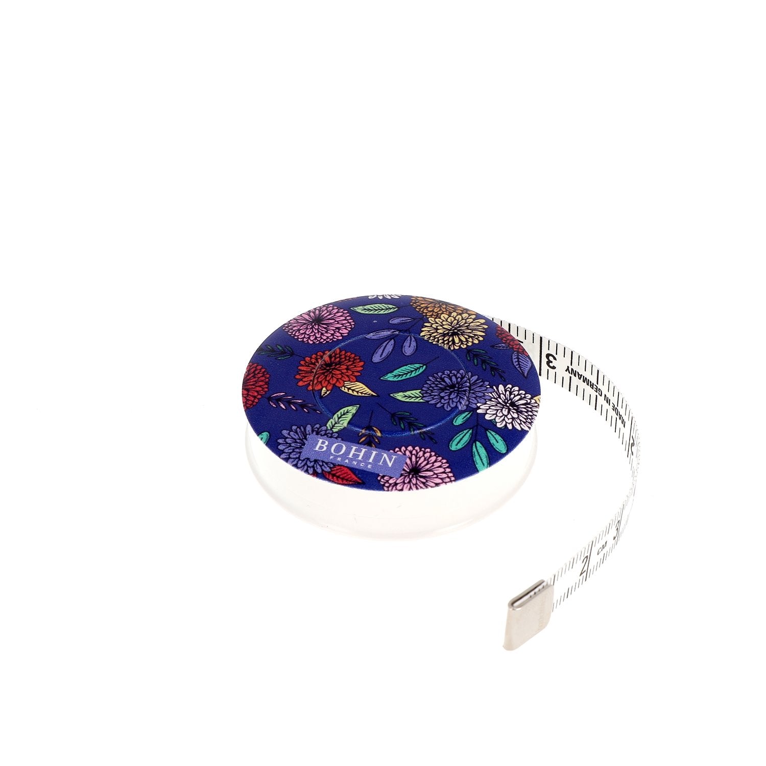 Bohin Mesure Mètre Enrouleur Blossom 150 cm Bleu