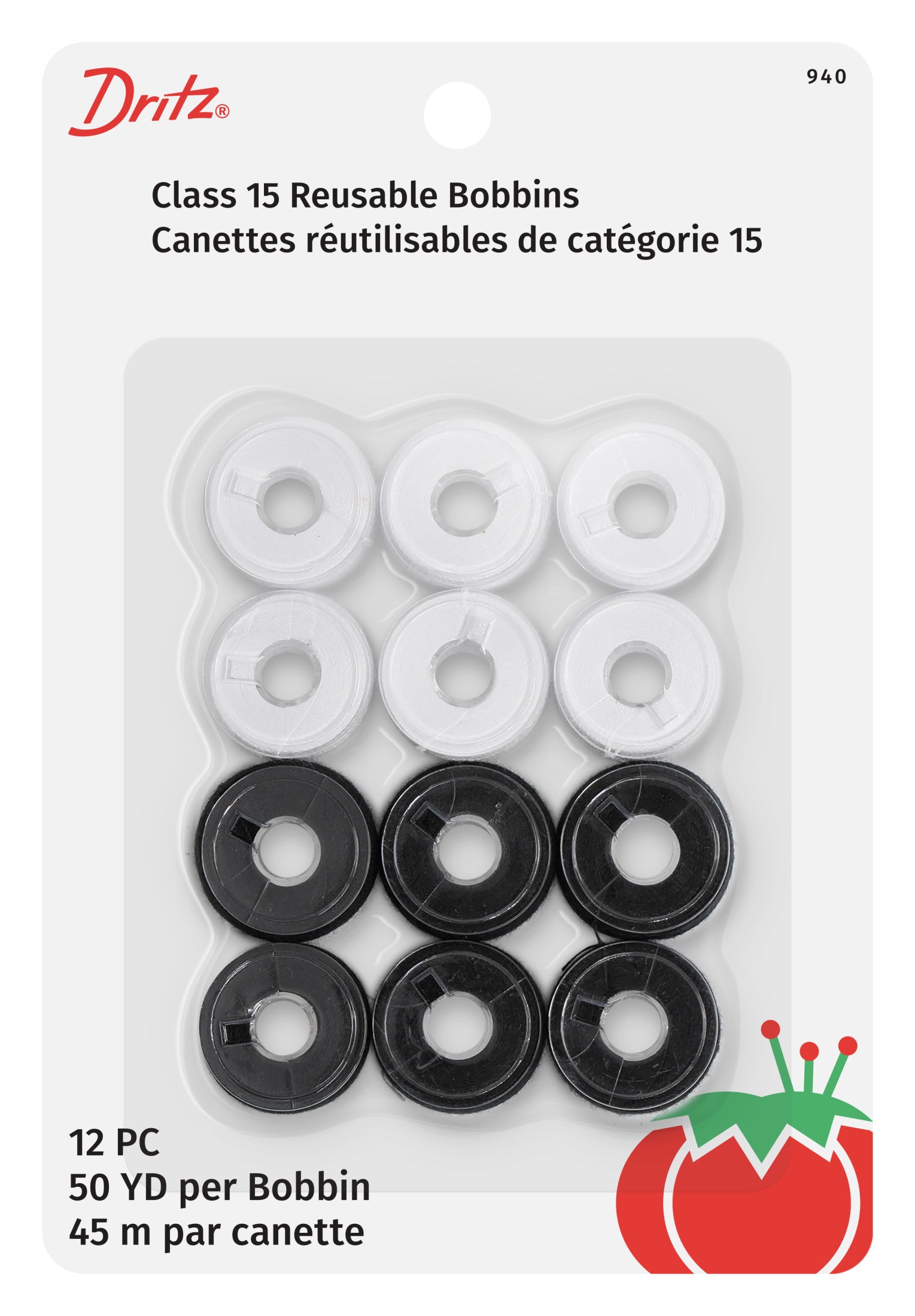 Dritz Bobbins canette classe 15 assorties x12 fil