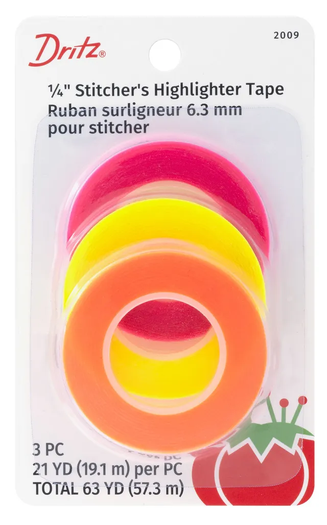 Dritz Marking & Measuring ruban surligneur repositionnable 3 rouleaux
