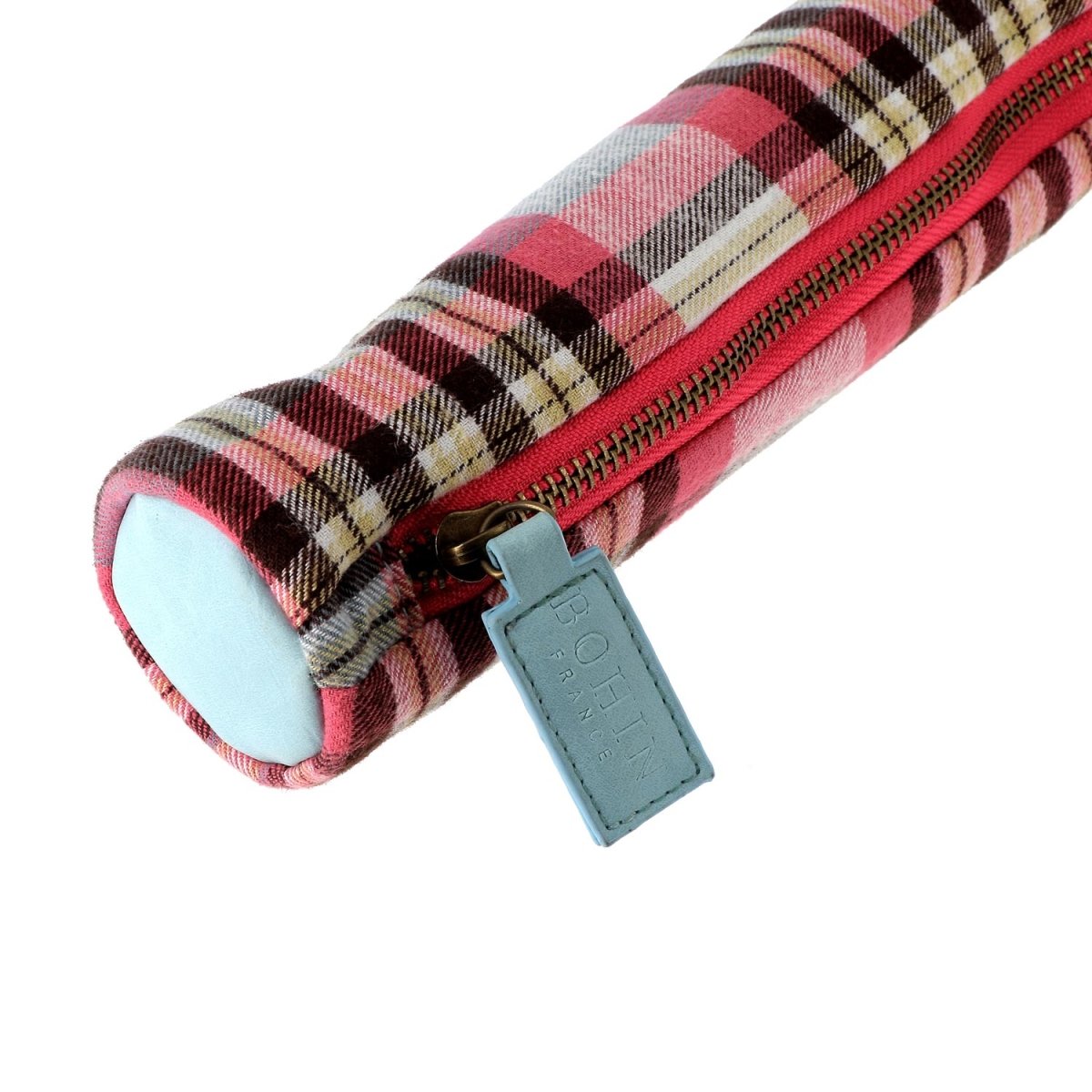 Bohin étui aiguilles tricot tartan marine 45 cm