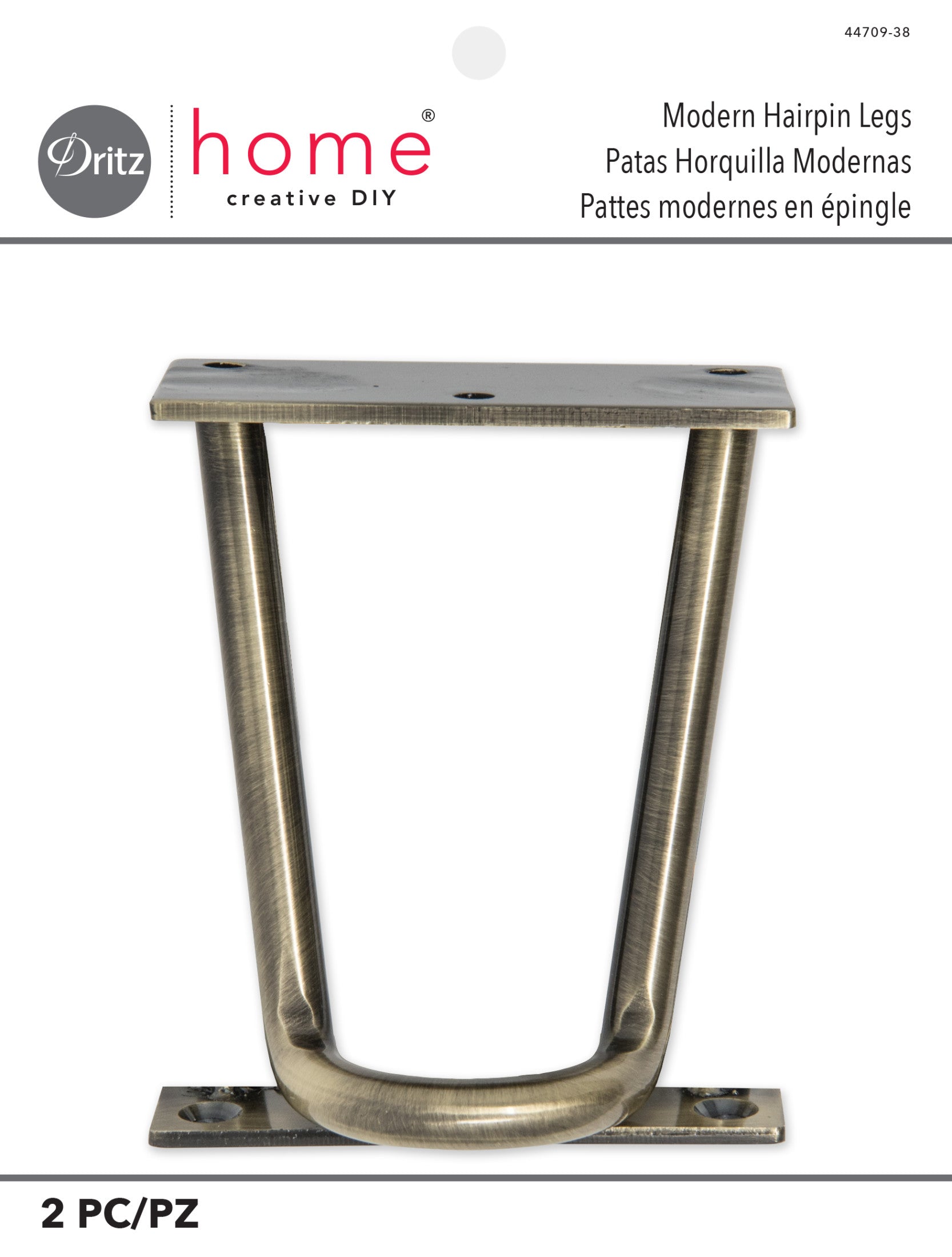 Dritz Home Décor pieds épingle métal laiton antique x2